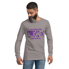 "Aligned" Unisex Long Sleeve Tee (No Talking Version) | Third Eye Chakra