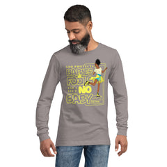 "God Protects Fools" Unisex Long Sleeve Tee (Woman Version) | Yellow