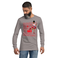 "God Protects Fools" Unisex Long Sleeve Tee (Woman Version) | Red