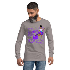 "God Protects Fools" Unisex Long Sleeve Tee (Woman Version) | Purple