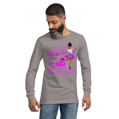 "God Protects Fools" Unisex Long Sleeve Tee (Woman Version) | Pink