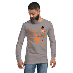 "God Protects Fools" Unisex Long Sleeve Tee (Woman Version) | Orange