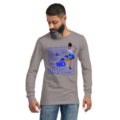 "God Protects Fools" Unisex Long Sleeve Tee (Woman Version) | Blue