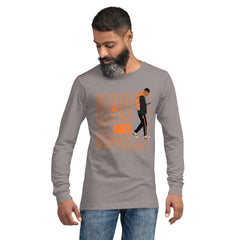 "God Protects Fools" Unisex Long Sleeve Tee (Man Version) | Orange