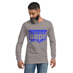 "Spiritual People" Unisex Long Sleeve Tee (Solid) | Dark Blue