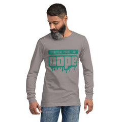 "Spiritual People" Unisex Long Sleeve Tee (Solid) | Turquoise