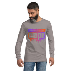 "Spiritual People" Unisex Long Sleeve Tee (Gradient) | Orange/Purple