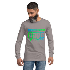 "Spiritual People" Unisex Long Sleeve Tee (Gradient) | Lime/Teal