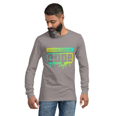 "Spiritual People" Unisex Long Sleeve Tee (Gradient) | Lemon/Cyan