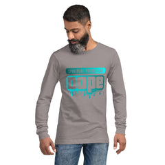 "Spiritual People" Unisex Long Sleeve Tee (Gradient) | Cyan/Turquoise