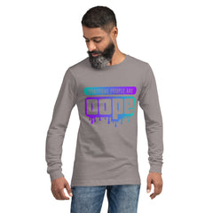 "Spiritual People" Unisex Long Sleeve Tee (Gradient) | Cyan/Purple