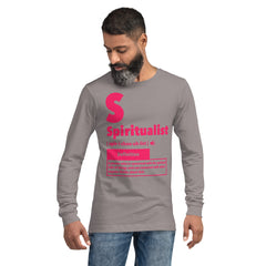 "Spiritualist" Unisex Long Sleeve Tee (Solid) | Hot Pink