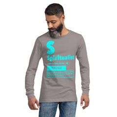 "Spiritualist" Unisex Long Sleeve Tee (Solid) | Cyan