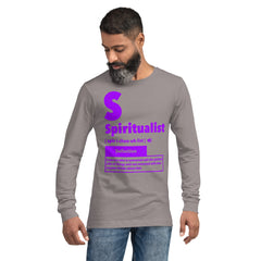 "Spiritualist" Unisex Long Sleeve Tee (Solid) | Galaxy Purple