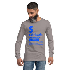 "Spiritualist" Unisex Long Sleeve Tee (Solid) | Aqua Blue