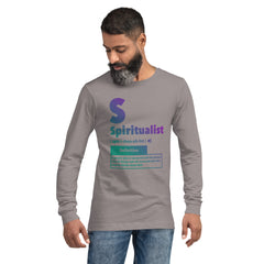 "Spiritualist" Unisex Long Sleeve Tee (Gradient) | Turquoise/Purple