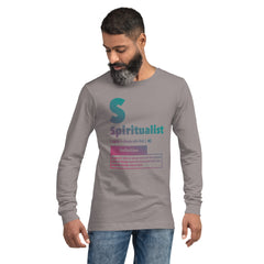 "Spiritualist" Unisex Long Sleeve Tee (Gradient) | Turquoise/Pink