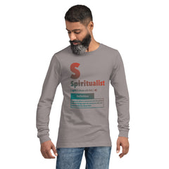 "Spiritualist" Unisex Long Sleeve Tee (Gradient) | Peach/Turquoise