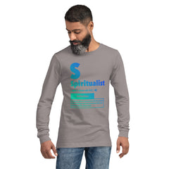 "Spiritualist" Unisex Long Sleeve Tee (Gradient) | Cyan/Blue