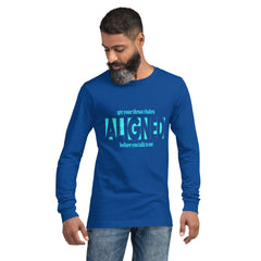 "Aligned" Unisex Long Sleeve Tee (No Talking Version) | Throat Chakra