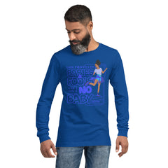 "God Protects Fools" Unisex Long Sleeve Tee (Woman Version) | Blue