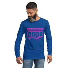 "Spiritual People" Unisex Long Sleeve Tee (Solid) | Electric Purple