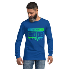 "Spiritual People" Unisex Long Sleeve Tee (Gradient) | Lime/Teal