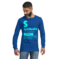 "Spiritualist" Unisex Long Sleeve Tee (Solid) | Cyan