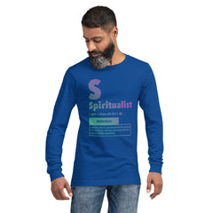 "Spiritualist" Unisex Long Sleeve Tee (Gradient) | Turquoise/Purple