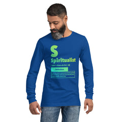 "Spiritualist" Unisex Long Sleeve Tee (Gradient) | Cyan/Yellow