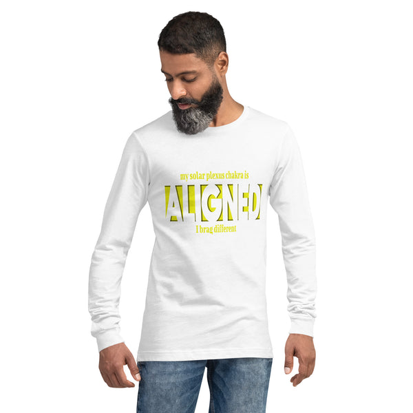 "Aligned" Unisex Long Sleeve Tee (Brag Version) | Solar Plexus Chakra