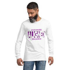 "Aligned" Unisex Long Sleeve Tee (No Talking Version) | Crown Chakra