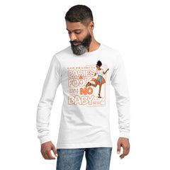 "God Protects Fools" Unisex Long Sleeve Tee (Woman Version) | Peach