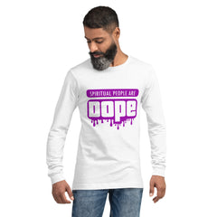 "Spiritual People" Unisex Long Sleeve Tee (Solid) | Electric Purple