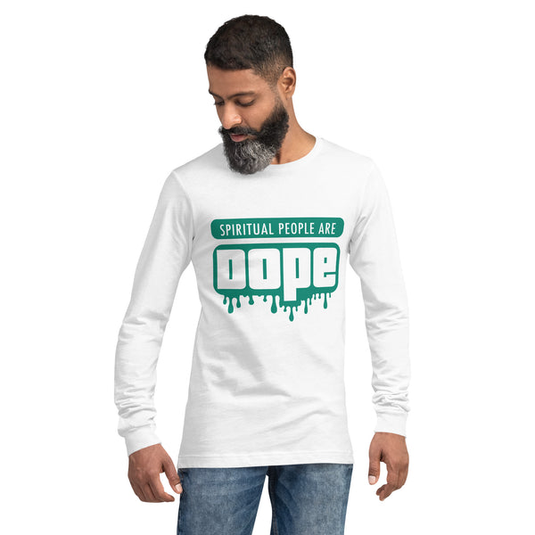 "Spiritual People" Unisex Long Sleeve Tee (Solid) | Turquoise