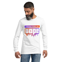 "Spiritual People" Unisex Long Sleeve Tee (Gradient) | Orange/Purple