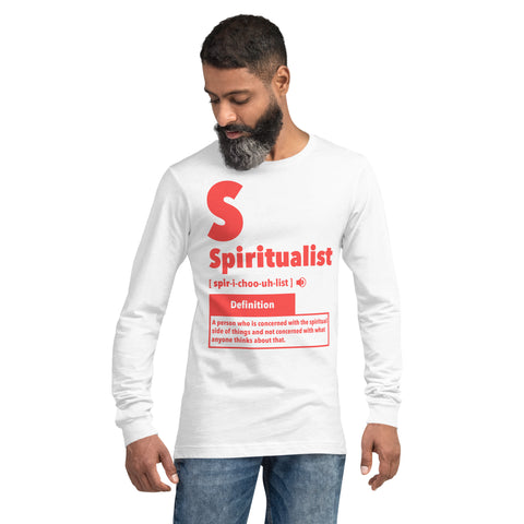 "Spiritualist" Unisex Long Sleeve Tee (Solid) | Salmon