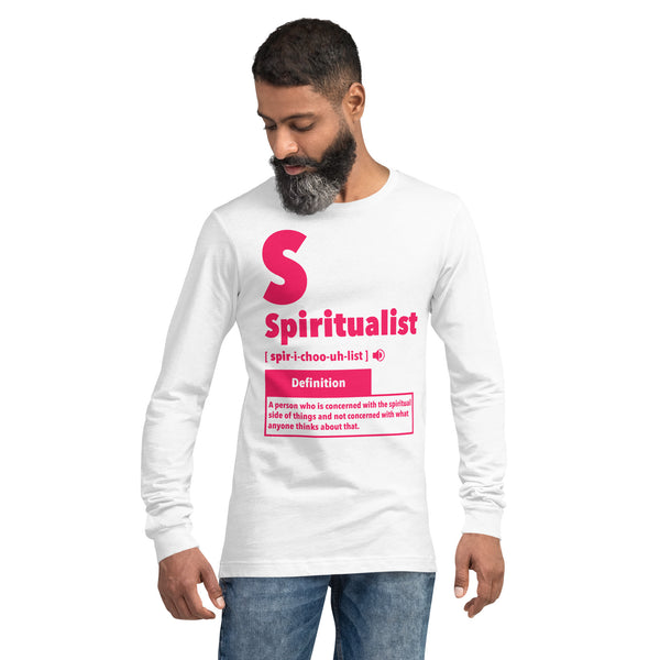 "Spiritualist" Unisex Long Sleeve Tee (Solid) | Hot Pink