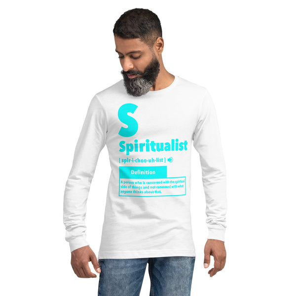 "Spiritualist" Unisex Long Sleeve Tee (Solid) | Cyan