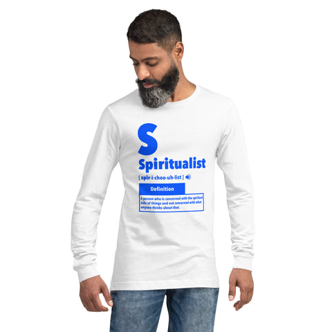 "Spiritualist" Unisex Long Sleeve Tee (Solid) | Aqua Blue