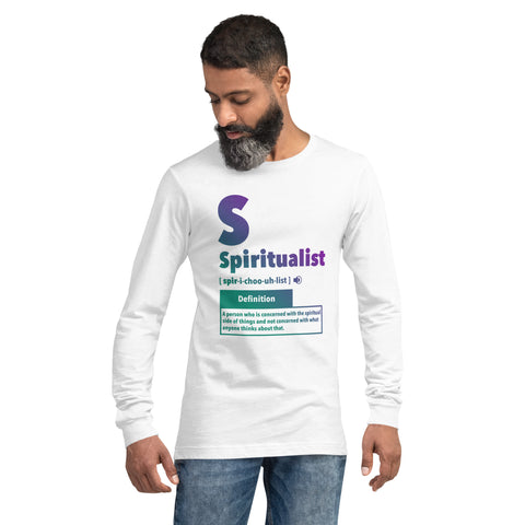 "Spiritualist" Unisex Long Sleeve Tee (Gradient) | Turquoise/Purple