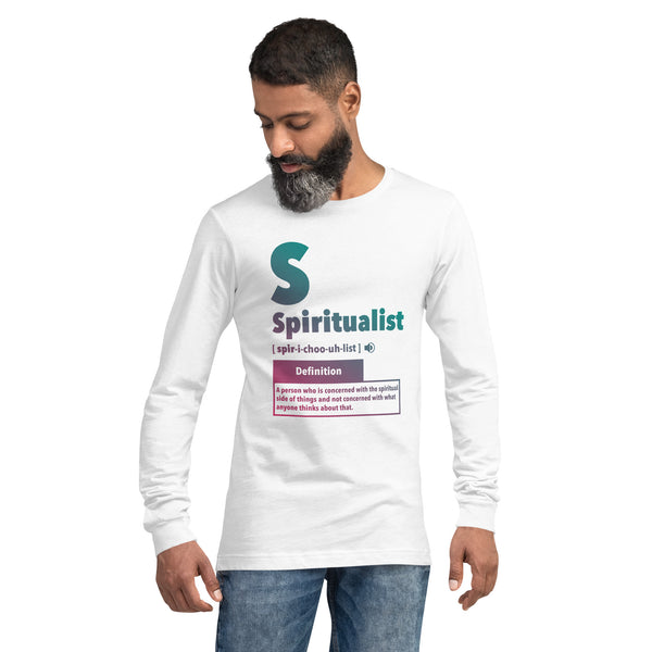 "Spiritualist" Unisex Long Sleeve Tee (Gradient) | Turquoise/Pink