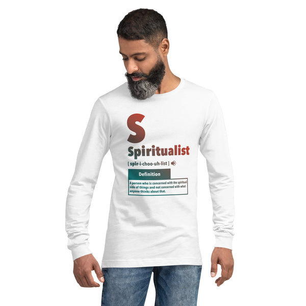 "Spiritualist" Unisex Long Sleeve Tee (Gradient) | Peach/Turquoise