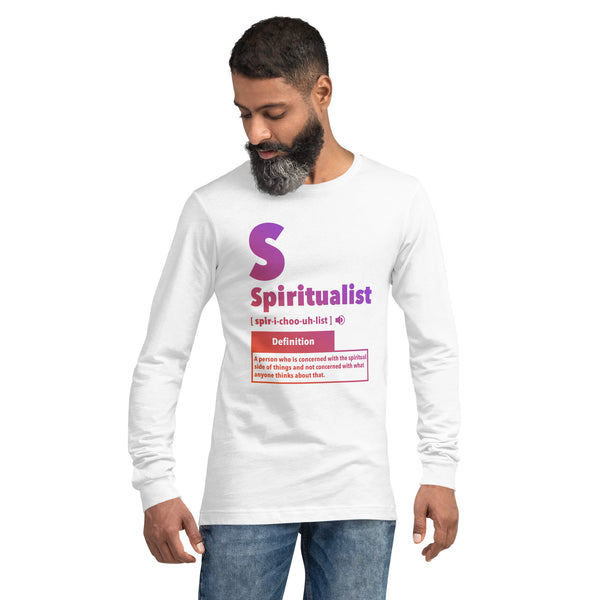 "Spiritualist" Unisex Long Sleeve Tee (Gradient) | Peach/Purple