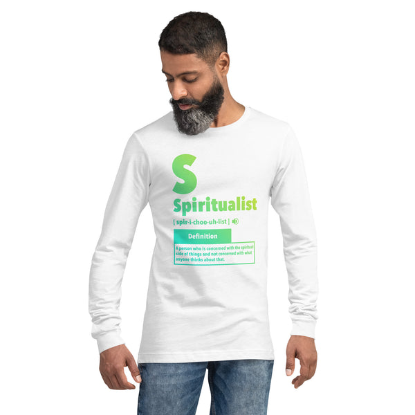 "Spiritualist" Unisex Long Sleeve Tee (Gradient) | Cyan/Yellow