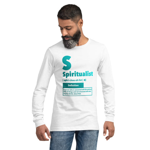 "Spiritualist" Unisex Long Sleeve Tee (Gradient) | Cyan/Turquoise