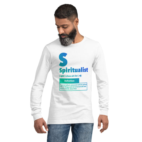 "Spiritualist" Unisex Long Sleeve Tee (Gradient) | Cyan/Blue