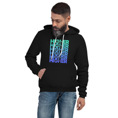 "Higher" Unisex Hoodie (Black) | Turquoise/Blue