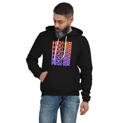 "Higher" Unisex Hoodie (Black) | Orange/Purple