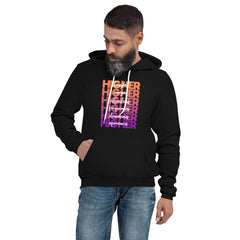 "Higher" Unisex Hoodie (White) | Orange/Purple